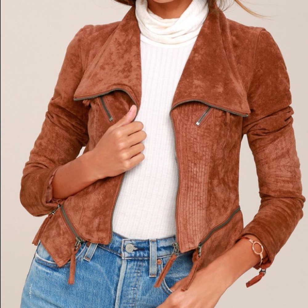 Rusted Orange Moto Suede Jacket